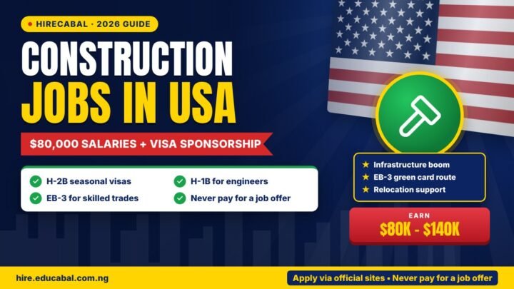Opportunity to Get Paid $80,000 to Relocate to USA Through the Construction Visa Program